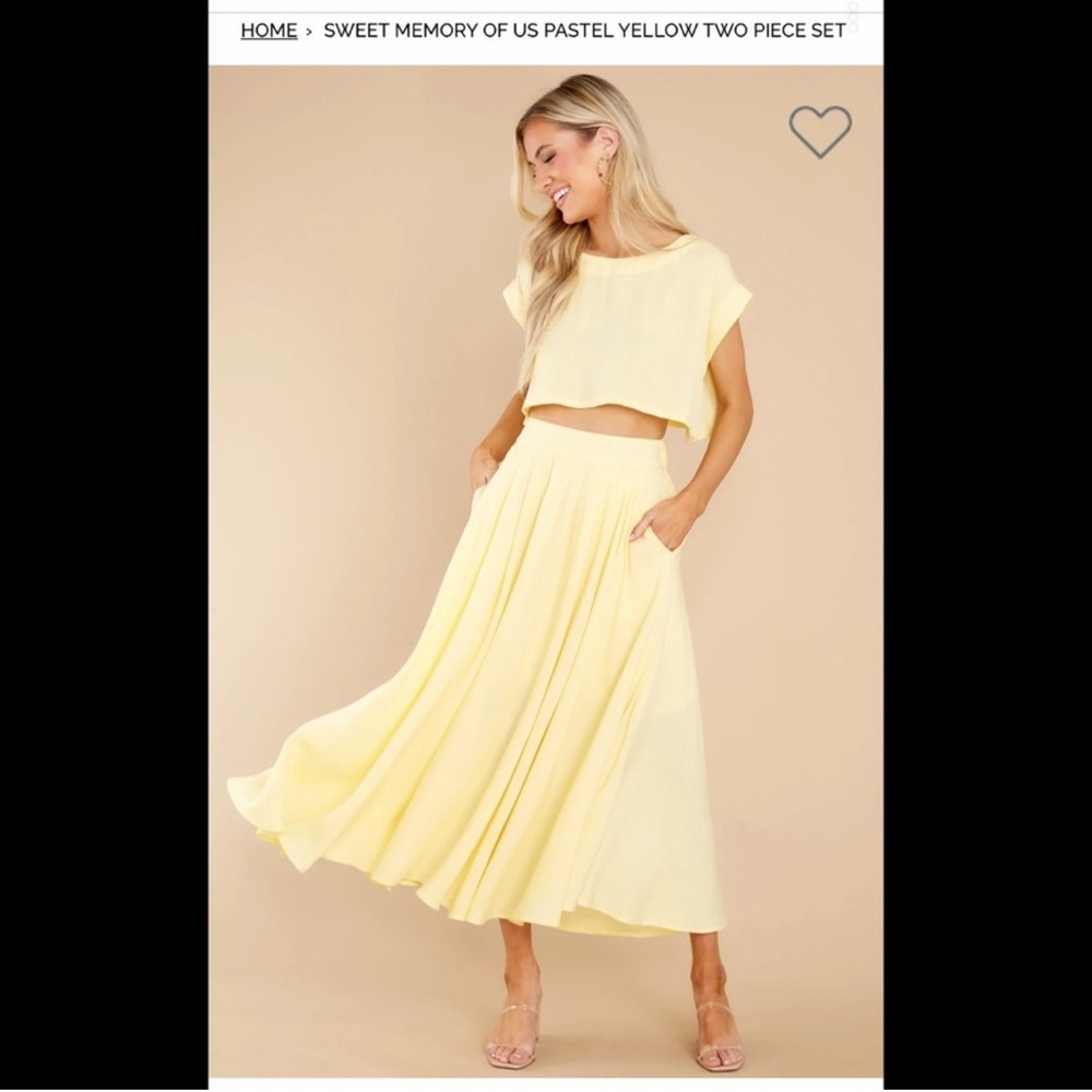 NWOT / Red Dress Boutique 2pc Sweet Memory Set in Yellow - L